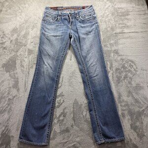 Rock Revival Jeans Womens 28 Noelle Easy Boot Embellished Pockets Distressed Den